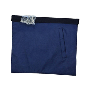 Tablier de Maître Ancien Maçon avec emblème brodé à la main en fils d'argent et large dentelle tressée argentée - Product Image 2