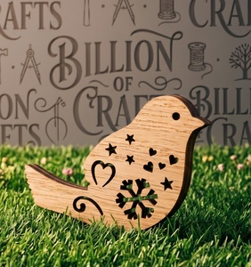 Aimant de réfrigérateur en bois en forme d'oiseau, fait main, ornement décoratif en bois pour la maison, cadeau ou présentation - Product Image 2
