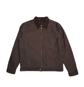 Veste de travail vintage en toile de coton épaisse, imperméable, doublée, avec broderie personnalisée sur le devant pour l'hiver - Product Image 1