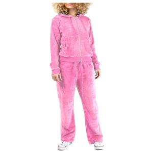 Automne hiver femmes velours deux pièces Jogging pantalon ensemble Designer Logo pleine longueur survêtement décontracté velours survêtements 2026 - Product Image 5