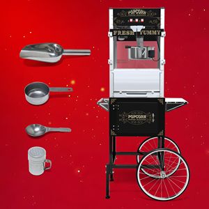 Commercial Popcorn Machine with Cart 20 Oz <b>Kettle</b> <b>Vintage</b> Style Popper on Wheels Tempered Glass Warming Deck 110V - Product Image 2
