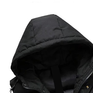 Gilet matelassé réversible à capuche sans manches pour homme, chaud, coupe-vent, avec fermeture éclair frontale, décontracté, noir uni - Product Image 4