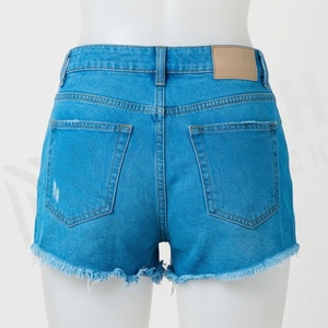 Shorts en jean sexy pour femmes, couleur personnalisée, déchirés, en coton, coupe slim, taille haute, élégants, décontractés, streetwear d'été - Product Image 2