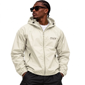 <b>mens</b> silver grey windbreaker <b>jacket</b> lightweight water repellent nylon zip up gym <b>running</b> sports coat streetwear shell tops out - Product Image 4