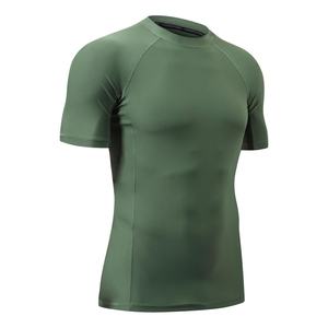 High Performance Mens Rash Guard Half Sleeve Breathable Compression <b>Athletic</b> Shirt Manufacturer Supply - Product Image 5