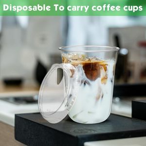 Bicchieri di Plastica Trasparenti Usa e Getta con Coperchi per Caffè, Frullati e Bevande Fredde - per Caffetterie e Servizi da Asporto - Product Image 2
