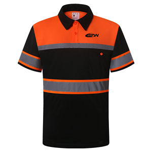 เสื้อโปโลนิรภัยแบบตาข่ายระบายอากาศ Hi Vis ขายส่ง ปรับแต่งได้ สวมใส่สบาย แขนสั้น สะท้อนแสงด้วยเทคโนโลยี Heat Transfer ผลิตจากโพลีเอสเตอร์ - Product Image 2