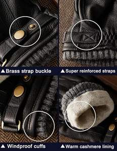 ถุงมือหนังกวางแท้สำหรับผู้ชายบุผ้าแคชเมียร์ ให้ความสบายมากขึ้น - Product Image 2