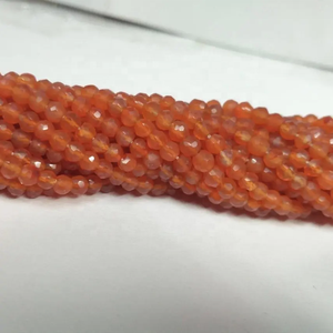 ลูกปัดกลมคาร์เนเลียนสีส้มลูกปัดอัญมณีทำมือเครื่องประดับหรูหราขายส่งเป็นจำนวนมาก - Product Image 2