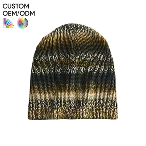 Mens cuffless <b>beanie</b> cap acrylic smooth knit style custom logo OEM ODM support for private label - Product Image 3