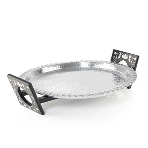 Plateau de service créatif en aluminium de fabrication OEM pour une mise en scène artistique de la table, améliorant la présentation des aliments avec un design métallique unique - Product Image 3