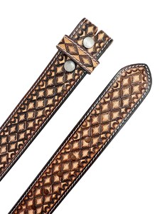 Beaded <b>Belt</b> With Hand Tooled Floral Design with Custom Made Premium Quality Western Cow Leather Manufacturer - Product Image 6