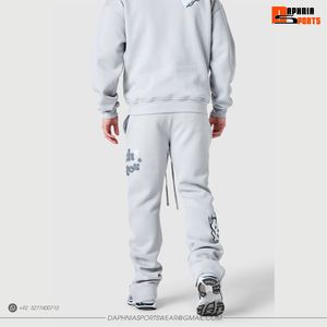 Daphnia <b>Men's</b> Oversized <b>Grey</b> <b>Hoodie</b> 3D Puff Print Custom Streetwear Heavyweight Fleece Pullover <b>Hoodie</b> For <b>Men</b> - Product Image 5