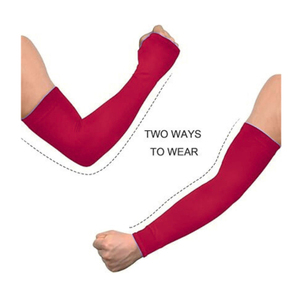 Manchons de compression pour bras en matériau durable, couleur rouge, séchage rapide, protection UV, ajustement confortable, pour activités de plein air - Product Image 4
