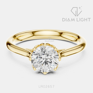 Bague de fiançailles solitaire en or blanc 14 carats avec diamant de laboratoire certifié IGI, taille ronde 0,95 carat, bijoux fins pour mariage et anniversaire - Product Image 3