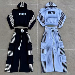 Conjunto deportivo para hombre con logotipo personalizado al por mayor, sudaderas con capucha tipo jogger, pantalones deportivos de doble cintura, diseño nuevo y de gran venta, corte ajustado, en venta. - Product Image 1