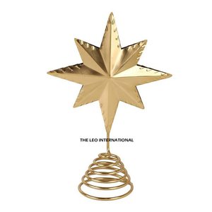 Creative Handcraft Gold-Finished Iron Metal Star Shape <b>Tree</b> <b>Topper</b> Modern Style Blank Sublimation Factory Wholesale - Product Image 3