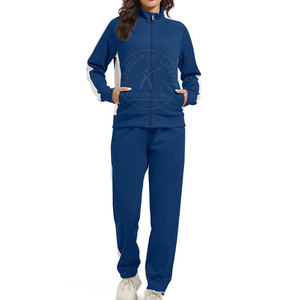 Ensemble de survêtement léger pour femme à col montant, veste zippée et pantalon de jogging, idéal pour l'hiver – Marque privée - Product Image 1