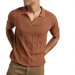 Polo en maille jacquard 100 % coton personnalisé avec logo et marque privée pour homme, idéal pour l'été, coupe oversize à manches courtes - Product Image 5