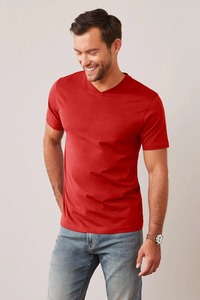 Camiseta '' SOSH 4 '' para Hombre con Cuello en V: 100% Algodón Peinado BCI Elegance - Product Image 2