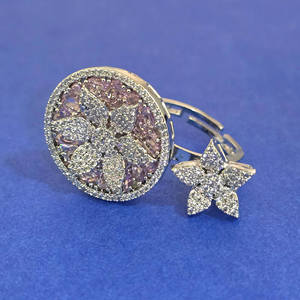 Available At Reasonable Price American Diamond <b>Adjustable</b> <b>Ring</b> with Rhodium Plating 444869 - Product Image 6