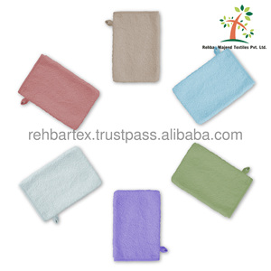 100% Cotton Simple Baby <b>Bath</b> Mitts Comfortable Absorbent Reusable <b>Bath</b> Gloves for Kids Home Bathroom Use - Product Image 4