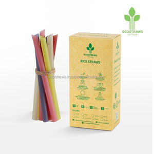 Pajitas ecológicas hechas de materiales de arroz para soluciones sostenibles de servicio de bebidas - Product Image 1