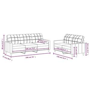 Juego de Sofás de Tela Gris Oscuro 100% Poliéster con Madera Contrachapada Textilene Metálica para Sala de Estar - Product Image 6