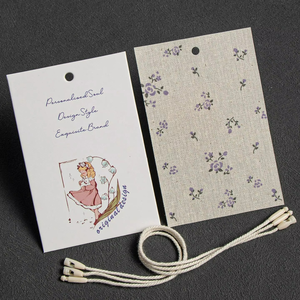 Custom Floral <b>Paper</b> Garment Tags Personalized Hang Tags with String for Boutique Apparel Brand Label - Product Image 2