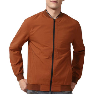 Blouson Bomber Homme – Fermeture Éclair Frontale, Coupe Décontractée, Coupe-Vent en Polyester, Idéal Automne, Couleur Unie - Product Image 5