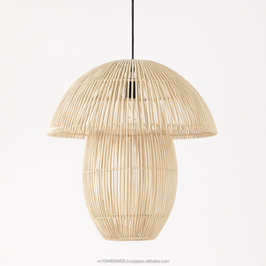 Luz de techo de bambú hecha a mano moderna de alta calidad, brillo de Industrial Vietnam, la mejor pantalla de lámpara de ratán clásica para decoración del hogar - Product Image 1