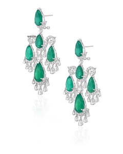 Green Pear Cut Moissanite <b>Chandelier</b> Drop Earrings 10K 14K 18K Gold 925 935 Sterling <b>Silver</b> Luxury Fine Jewelry - Product Image 4