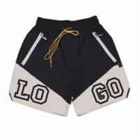 Shorts de sport pour homme en nylon bicolore, style décontracté, 100% polyester, pour la gym et la course à pied