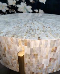 Mesa con Incrustaciones de Hueso de ILAHI, Diseño Moderno con Detalles de Ágata, Almacenamiento Portátil, Muebles para el Hogar - Product Image 2