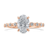 Bague personnalisée en or massif 14K 18K avec diamant ovale de laboratoire certifié IGI CVD HPHT, bijoux fins pour femmes et hommes