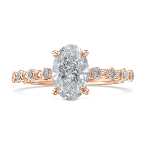 Bague personnalisée en or massif 14K 18K avec diamant ovale de laboratoire certifié IGI CVD HPHT, bijoux fins pour femmes et hommes - Product Image 5