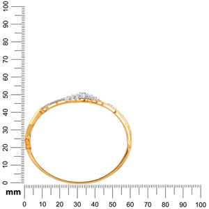 18K Yellow Gold Bangle <b>Bracelet</b> for Women with Intricate <b>Infinity</b>-Inspired Loop Design Round Brilliant Cut Lab Grown Diamond - Product Image 4