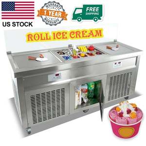 Máquina de Helado Frito con Certificado ETL, Plancha Doble Cuadrada de 21 Pulgadas, Control de Temperatura Inteligente con IA Protector Transparente Contra Estornudos 10 - Product Image 1