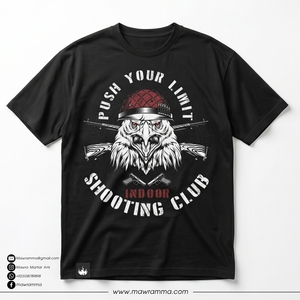 T-shirt noir à manches courtes pour homme, coupe classique, 100 % coton, imprimé aigle, vêtement décontracté, chemise de club de tir en plein air, unisexe - Product Image 3