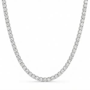 สร้อยคอเทนนิสเพชรทรงกลมเพาะเลี้ยงในห้องปฏิบัติการ 18 นิ้ว ทองคำขาว 14K เครื่องประดับทันสมัยสำหรับทุกเพศ สร้อยคอเทนนิสเพชร D VVS เพาะเลี้ยงในห้องปฏิบัติการ - Product Image 1