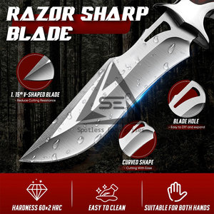 Couteaux Bowie en acier inoxydable de haute qualité avec manche en bois, nouveau style, prix abordable, personnalisables (DIY, OEM), couleur au choix, en stock, produit phare - Product Image 4
