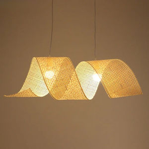 Lámpara Colgante de Bambú Contemporánea Diseñada para Resaltar la Textura Natural del Bambú Mientras Brinda una Iluminación Suave al Techo - Product Image 3