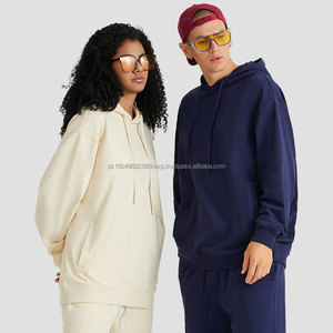 Sudaderas con capucha de gran tamaño de algodón en blanco liso de alta calidad Unisex Heavyweight Terry Drop Shoulder Sudaderas con capucha y sudaderas personalizadas para hombres - Product Image 4
