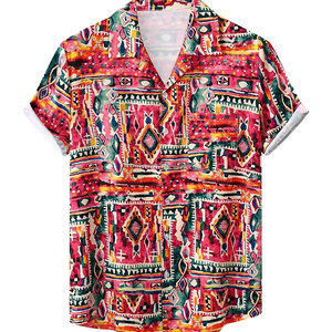 เสื้อเชิ้ตแขนสั้นผู้ชายสไตล์ฮาวายลำลอง ระบายอากาศได้ดี เป็นมิตรกับสิ่งแวดล้อม ดีไซน์เก๋ ทันสมัย ทรงหลวม สไตล์เรโทร ผ้าซาติน ติดกระดุมสองแถว - Product Image 1