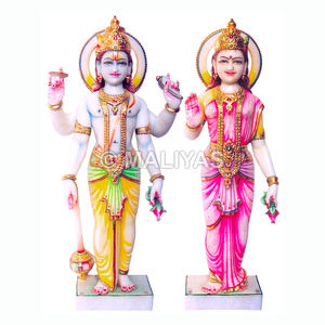 รูปปั้นพระลักษมีนราณย์หินอ่อน |   ผู้ผลิตพระพุทธรูปหินอ่อนลักษมีวิชุนู – มาลียาส - Product Image 1