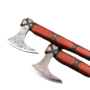 Hacha de Acero al Carbono Forjada a Mano Personalizada, Hacha de Supervivencia para Acampar y Cazar al Aire Libre con Mango de Madera y Funda, Herramienta de Supervivencia - Product Image 6