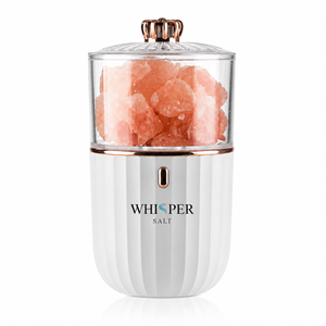 Whisper Salt Himalayan Glass <b>LED</b> Salt Lamp Humidifier Air Freshener Negative Ions 200ml Capacity Plug-in Lightweight 35dB Quiet - Product Image 2