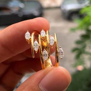 Cluster Moissanite Marquise Cut Wrap 4 Band <b>Ring</b> For Women's Original 925 Silver Rhodium Fine Romantic Style Gift For Lover - Product Image 1