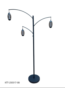 Modern Floor Lamp Three Black Metal Shades Metal Base Adjustable Height LED <b>Light</b> Source E27 <b>Socket</b> 3000K Warm White Minimalist - Product Image 3