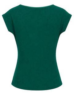 Customized Green Women Casual Flower Neck T Shirt Soft Breathable Summer <b>Top</b> Short Sleeve Fashion Blouse Daily Wear Outfit - Product Image 2
